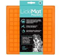 LickiMat Classic Playdate, Dog Feeding Mat for Boredom and Anxiety Relief, Ideal for Food, Treats, Yoghurt or Peanut Butter, Lick Mats, Fun Alternative to a Slow Feeder Bowl, Orange