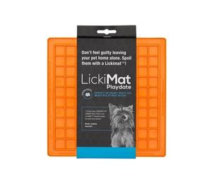 LickiMat Classic Playdate Treat Mat for Dogs Orange - 20cm x 20cm