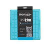 LickiMat Classic Playdate Cat Slow Feeders Lick Mat, Boredom Anxiety Reducer; Perfect for Food, Treats, Yogurt, or Peanut Butter. Fun Alternative to a Slow Feed Cat Bowl or Dish, Turquoise