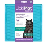 LickiMat Classic Soother Cat Slow Feeders Lick Mat, Boredom Anxiety Reducer; Perfect for Food, Treats, Yogurt, or Peanut Butter. Fun Alternative to a Slow Feed Cat Bowl or Dish, Turquoise