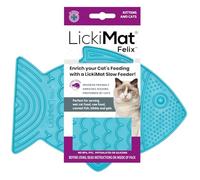 LickiMat Felix, Fish-Shaped Cat Slow Feeders for Feline Boredom and Anxiety Reduction; Perfect for Food, Treats and Anxiety Reduction, Turquoise