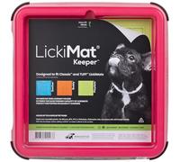 LickiMat Indoor Keeper Non Slip Lick Mat Holder for Dogs & Cats - Prevents Spills & Mess - Compatible with our Classic and Tuff slow feeder mats - Can Fits Up to (20x20cm) Lick Mats - Pink