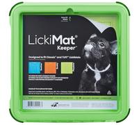LickiMat Indoor Keeper Non Slip Lick Mat Holder for Dogs & Cats - Prevents Spills & Mess - Compatible with our Classic and Tuff slow feeder mats - Can Fits Up to (20x20cm) Lick Mats - Green