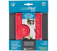 LickiMat Kitty Cat Food Mat - Cat Slow Feeder with Micro Dish for Added Hydration - Perfect for Food, Treats, Yoghurt & Anxiety Relief for Cats - Fun Alternative to a Slow Feeder Cat Bowl - Pink