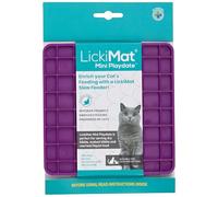 LickiMat Mini Classic Playdate Cat Food Mat, Cat Slow Feeder for Boredom & Anxiety Relief for Cats, Perfect for Food, Treats, Yoghurt & Peanut Butter, Fun Alternative to a Slow Feeding Bowl, Purple