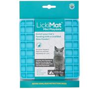 LickiMat Mini Classic Playdate Cat Food Mat, Cat Slow Feeder for Boredom & Anxiety Relief for Cats, Perfect for Food, Treats, Yoghurt & Peanut Butter, Fun Alternative to a Slow Feeding Bowl, Turquoise