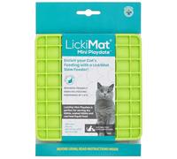 LickiMat Mini Classic Playdate Cat Food Mat, Cat Slow Feeder for Boredom & Anxiety Relief for Cats, Perfect for Food, Treats, Yoghurt & Peanut Butter, Fun Alternative to a Slow Feeding Bowl, Green