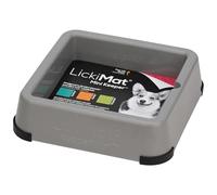 LickiMat Mini Keeper Non-Slip Holder for small Lick Mats - Designed for our Mini Classic & Tuff Slow Feeder mats for Dogs & Cats - Prevents Spills & Mess Can Fits Up to (15×15cm) Lick Mats - Grey