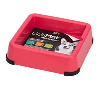 LickiMat Mini Keeper Non-Slip Holder for smalli Lick Mats - Designed for our Mini Classic & Tuff Slow Feeder mats for Dogs & Cats - Prevents Spills & Mess Can Fits Up to (15×15cm) Lick Mats - Pink
