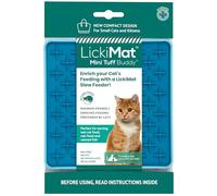 LickiMat Mini Tuff Buddy Cat Food Mat, Cat Slow Feeder for Boredom & Anxiety Relief for Cats, Perfect for Food, Treats, Yoghurt & Peanut Butter, Fun Alternative to a Slow Feeding Bowl, Turquoise