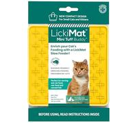 LickiMat Mini Tuff Buddy Cat Food Mat, Cat Slow Feeder for Boredom & Anxiety Relief for Cats, Perfect for Food, Treats, Yoghurt & Peanut Butter, Fun Alternative to a Slow Feeding Bowl, Yellow