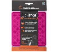 LickiMat Mini Tuff Buddy Dog Food Mat, Dog Slow Feeder LickiMat, Boredom Anxiety Relief for Dogs, Perfect for Food, Treats, Yoghurt or Peanut Butter, Fun Alternative to a Dog Bowl, Pink
