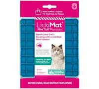 LickiMat Mini Tuff Playdate Cat Food Mat, Cat Slow Feeder for Boredom & Anxiety Relief for Cats, Perfect for Food, Treats, Yoghurt & Peanut Butter, Fun Alternative to a Slow Feeding Bowl, Turquoise