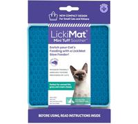 LickiMat Mini Tuff Soother Cat Food Mat, Cat Slow Feeder for Boredom & Anxiety Relief for Cats, Perfect for Food, Treats, Yoghurt & Peanut Butter, Fun Alternative to a Slow Feeding Bowl, Turquoise