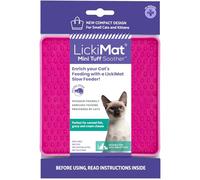 LickiMat Mini Tuff Soother Cat Food Mat, Cat Slow Feeder for Boredom & Anxiety Relief for Cats, Perfect for Food, Treats, Yoghurt & Peanut Butter, Fun Alternative to a Slow Feeding Bowl, Pink