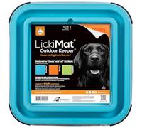 LICKIMAT Outdoor Keeper Non Slip Lick Mat Holder for Dogs & Cats - Prevents Spills & Mess - Compatible with our Classic and Tuff slow feeder mats - Can Fits Up to (20x20cm) Lick Mats - Turquoise