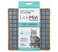 Lickimat Playdate Tuff Cat Orange, Cat Anti-Gobbling Mat, New