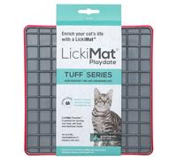 Lickimat Playdate Tuff Cat Red, Cat Anti-Gobbling Mat, New