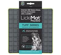 Lickimat Tuff, Heavy-Duty Playdate, Dog Slow Feeder Lick Mat, Boredom Anxiety Reducer; Perfect for Food, Treats, Yogurt, or Peanut Butter, Fun Alternative to a Slow Feed Dog Bowl, Green
