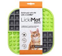 LickiMat Slomo Cat Green 20X20Cm Feeding Mat For Cats Dishwasher Safe