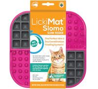 Lickimat Slomo, Cat Slow Feeder for Feline Boredom and Anxiety Reduction; Perfect for Food, Treats, Yogurt, or Peanut Butter. Fun Alternative to a Slow Feed Cat Bowl or Dish, Pink