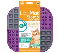 LickiMat Slomo, Cat Slow Feeder Lick Mat, Boredom anxiety reducer; perfect for food, treats, yogurt, or peanut butter. Fun Alternative to a Slow Feed Cat Bowl or Dish, Purple