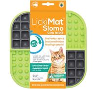 LickiMat Slomo, Cat Slow Feeder Lick Mat, Boredom anxiety reducer; perfect for food, treats, yogurt, or peanut butter. Fun Alternative to a Slow Feed Cat Bowl or Dish, Green