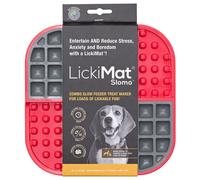 LickiMat Slomo Feeding Mat Dog 20X20Cm Red For Healthy Nutrition