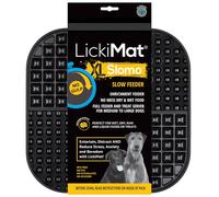 LickiMat Slomo XLarge Dog Food Mat - Slow Feeders Lick Mat for Boredom & Anxiety Relief for Dogs - Perfect for Food, All Treats or Peanut Butter - Fun Alternative to a Slow Feeder Dog Bowl - Black