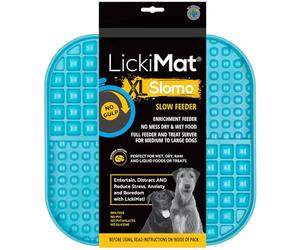 LickiMat Slomo XLarge Dog Food Mat - Slow Feeders Lick Mat for Boredom & Anxiety Relief for Dogs - Perfect for Food, All Treats or Peanut Butter - Fun Alternative to a Slow Feeder Dog Bowl - Turquoise