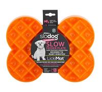 LickiMat Small Slodog Suitable for Wet Food, Raw Food, Kibble and Treats. Perfect Fun Feeder for Small and Medium-Sized Dogs. No Gulp and No Frustration, Orange.