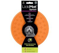LickiMat Splash, Dog Slow Feeder Bowl for Reduction of Boredom & Anxiety, Stress-Free Bathing and Grooming, Sticks to Smooth Surface Perfect for Food, Treats, Yogurt, or Peanut Butter,Orange