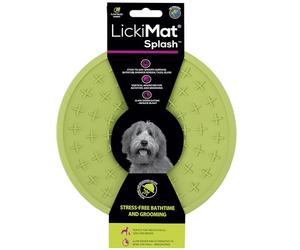 LickiMat Splash Dog Slow Feeder Lick Bowl, Stress-Free Bathing & Grooming, Suction Cup Sticks to Smooth Surfaces, Perfect for Treats & Food During Bath Time, Alternative to Feeding Mat - Green