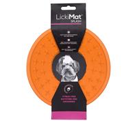 LickiMat Splash Dog Slow Feeder Lick Bowl, Stress-Free Bathing & Grooming, Suction Cup Sticks to Smooth Surfaces, Perfect for Treats & Food During Bath Time, Alternative to Feeding Mat - Orange