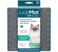 LickiMat Tuff Cat, Heavy-Duty Buddy, Cat Slow Feeder Lick Mat, Boredom Anxiety Reducer; for Food, Treats, Yogurt, or Peanut Butter. Fun Alternative to a Slow Feed Bowl or Dish, Turquoise