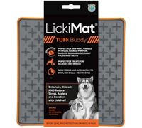 Lickimat Tuff, Heavy-Duty Buddy, Dog Slow Feeder Lick Mat, Boredom Anxiety Reducer; Perfect for Food, Treats, Yogurt, or Peanut Butter, Fun Alternative to a Slow Feed Dog Bowl, Orange