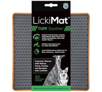 Lickimat Tuff, Heavy-Duty Soother, Dog Slow Feeder Lick Mat, Boredom Anxiety Reducer; Perfect for Food, Treats, Yogurt, or Peanut Butter, Fun Alternative to a Slow Feed Dog Bowl - Orange