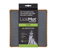 Lickimat Tuff, Heavy-Duty Soother, Dog Slow Feeder Lick Mat, Boredom Anxiety Reducer; Perfect for Food, Treats, Yogurt, or Peanut Butter, Fun Alternative to a Slow Feed Dog Bowl - Orange