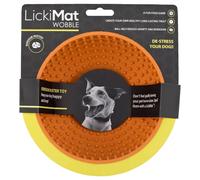 LickiMat Wobble, Dog Slow Feeder Bowl Lick Mat, Boredom Anxiety Reducer; Perfect for Food, Treats, Yogurt, or Peanut Butter. Fun Alternative to a Slow Feed Dog Bowl, Orange
