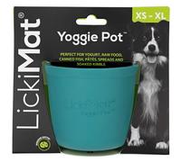 LickiMat Yoggie Pot - Distraction, Fun and Enrichment. Long Lasting Rubber Licking Treat Dispenser for All Dog Sizes and Slow Feeder for Small Dogs. The Newest LickiMat, Turquoise