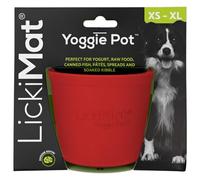 LickiMat Yoggie Pot - Distraction, Fun and Enrichment. Long Lasting Rubber Licking Treat Dispenser for All Dog Sizes and Slow Feeder for Small Dogs. The Newest LickiMat, Red
