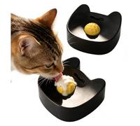 Licking Ball for Dogs for Liquid Treat, Liquid Treat Dog Bowl Non-slip Keeps Pets Busy, Happy Engaged,Black-2pcs