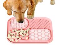 Licking Mat for Dogs, Silicone Slow Feeder with Suction Cups, Anti-Swallowing Mat for & Training, Non-Slip Washable Design, Promotes Healthy Eating Behavior for Dogs and Cats, Blue/Pink
