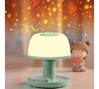 LICKLIP Kids Night Light with Star Projector, Dimmable Wireless LED Bedside Lamp with Timer, Night Light for Kids Room, Warm White Light