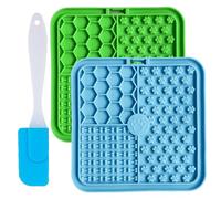 Licky Mats for Dogs and Cats, 100% Food Grade Lick Mats For Dogs & Cat Food Mat BPA Free Dog Mat,Easy to Clean Lick Mats Pet Slow Feeder with Suction Cups,2 Pack with 1 Spatula