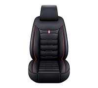LICOME Car Leather Seat Cover Sets for Skoda Fabia Mk3 (NJ) 2014 2015 2016 2017 2018 2019 2020 2021, All-Weather Front Rear Seat Covers Waterproof Full Set Seat Protector,C Black red