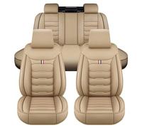 LICOME Car Seat Covers for Mitsubishi Outlander PHEV 2014-2021, 5-Seat Custom Full Set Leather Front Rear Car Seat Protector, All Weather Waterproof Seat Cover Accessories,A Beige