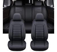 LICOME Car Seat Covers for SsangYong Korando KJ/Korando Cabrio KJ/Korando(C200), Leather Car Seat Cover Sets, 5 Seats Full Set Car Seat Covers, Waterproof Breathable Seat Protector,D Black