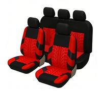 LICOME Car Seat Covers Full Set for VW Caddy Maxi 2004-2025, Front and Rear Seat Covers, Breathable Non-Slip Comfortable Seat Cushions, Interior Accessories,E Red