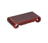 LICONG-2020 Bonsai Base Rectangular with Silver Wire Scroll Pedestal, Redwood Base for Vase Tea Service Flower Pot Base(Small)